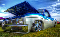 Blue & White Nissan